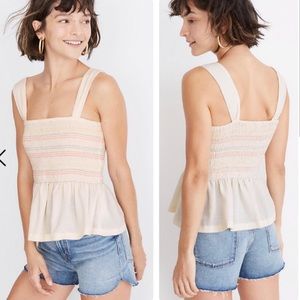 Texture&Thread Madewell Rainbow Smocked Peplum top